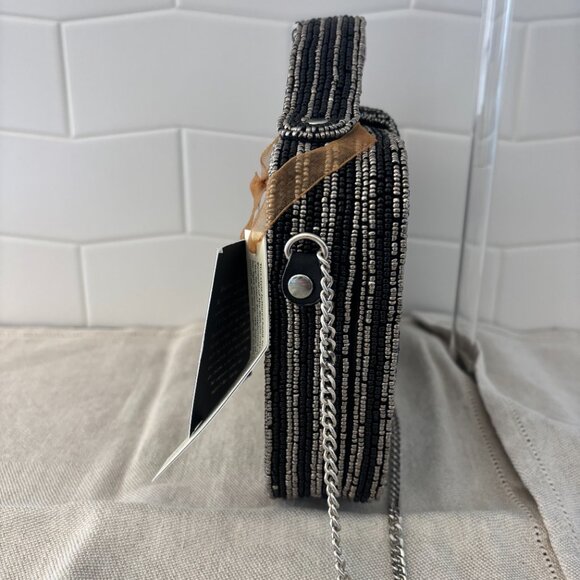 Made in India Travel Beaded Crossbody Bag - Black and Silver - Viral Bag - Picture 5 of 14
